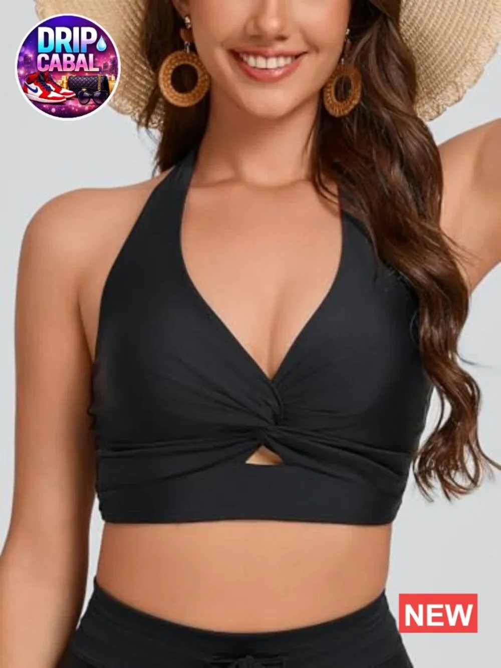 Halter Tankini Top with Built in Bra Swimsuit Top Swim Bikini Top Only Bathing